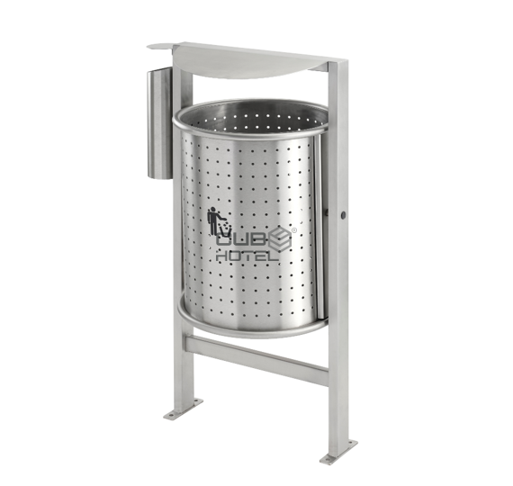 Stainless Steel Outdoor Waste Bin with Hat + Ashtray